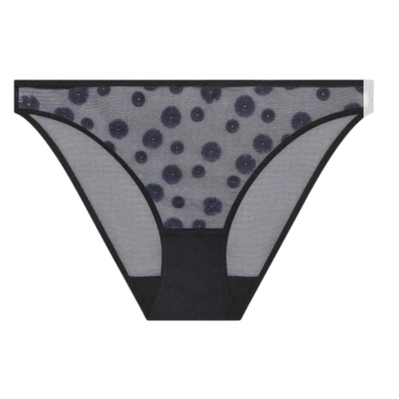 NWT SIMONE PERELE Cassie Embroidered Sheer Bikini Panties Navy Purple Size L - Picture 5 of 16